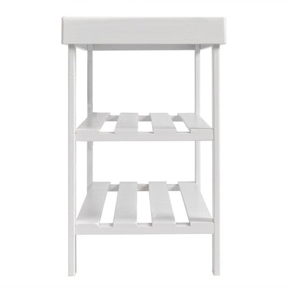 Banc à chaussures à 3 niveaux, organiseur de rangement pour chaussures pouvant supporter jusqu'à 240 lb
