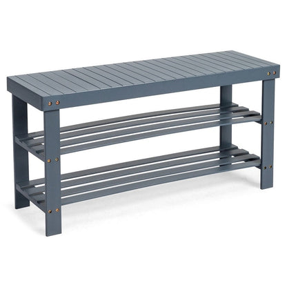 Banc à chaussures à 3 niveaux, organiseur de rangement pour chaussures pouvant supporter jusqu'à 240 lb