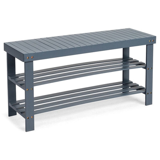 Banc à chaussures à 3 niveaux, organiseur de rangement pour chaussures pouvant supporter jusqu'à 240 lb