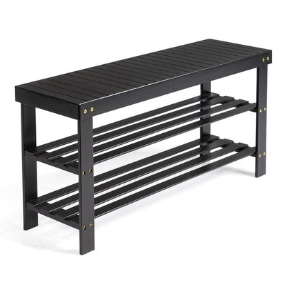Banc à chaussures à 3 niveaux, organiseur de rangement pour chaussures pouvant supporter jusqu'à 240 lb