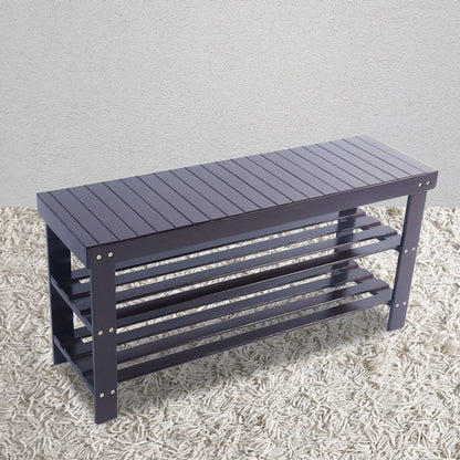 Banc à chaussures à 3 niveaux, organiseur de rangement pour chaussures pouvant supporter jusqu'à 240 lb