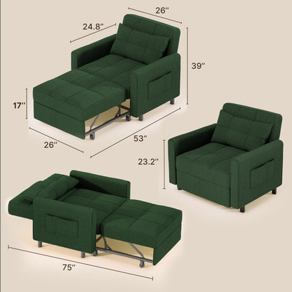 Canapé-lit 3 en 1 réglable, canapé-lit gigogne, convertible et pliable pour salon