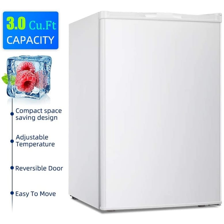 Congélateur vertical compact de 3,0 pi³ avec porte simple réversible