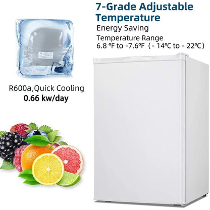 Congélateur vertical compact de 3,0 pi³ avec porte simple réversible