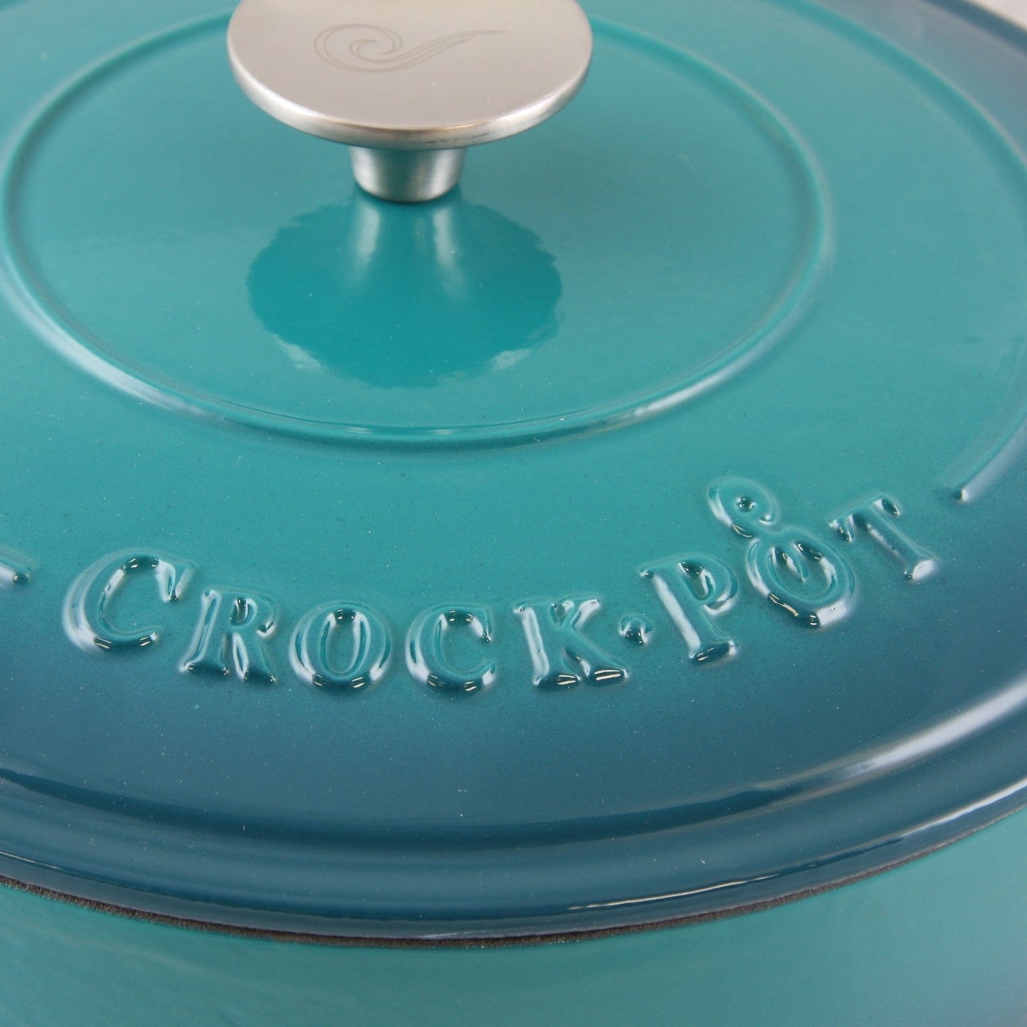 Sauteuse en fonte émaillée de 3,5 litres avec couvercle, couleur turquoise ombrée