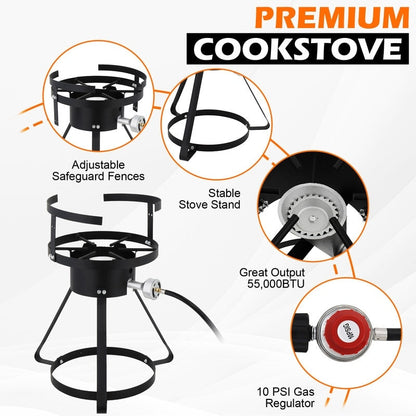 Ensemble friteuse à dinde en aluminium de 30 pintes et cuiseur vapeur à 1 brûleur