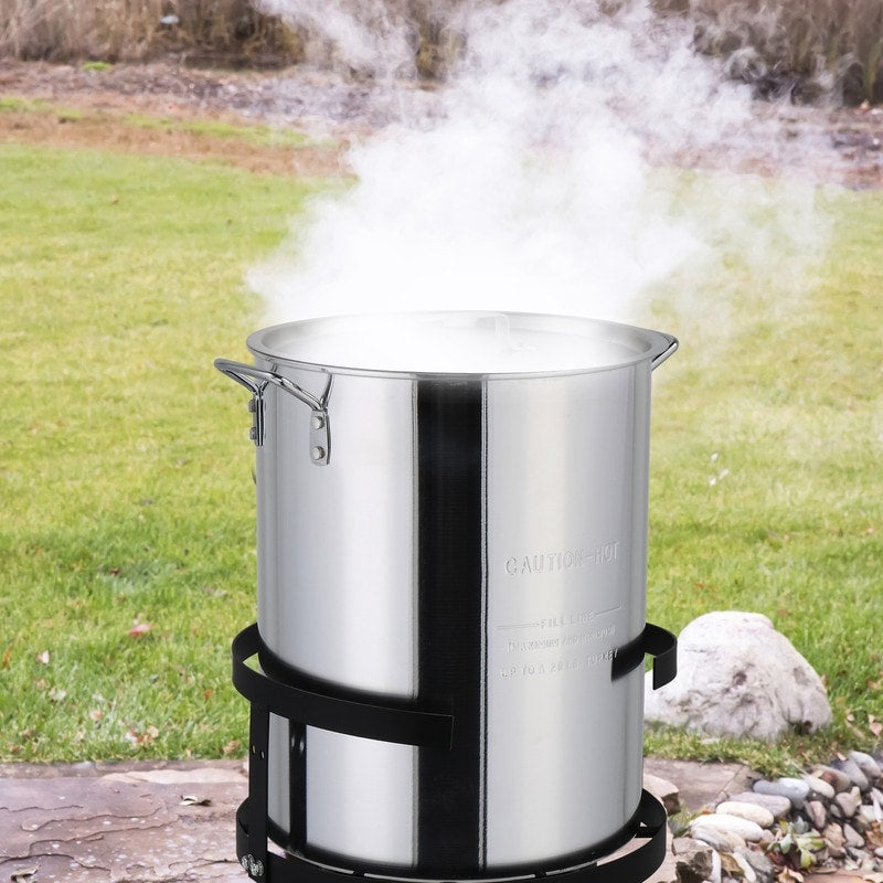 Ensemble friteuse à dinde en aluminium de 30 pintes et cuiseur vapeur à 1 brûleur