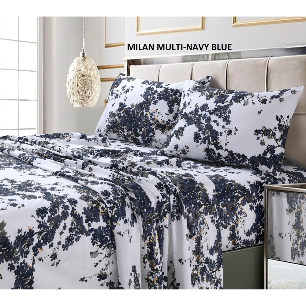 Taies d'oreiller imprimées ultra-douces en coton 300 fils (lot de 2)