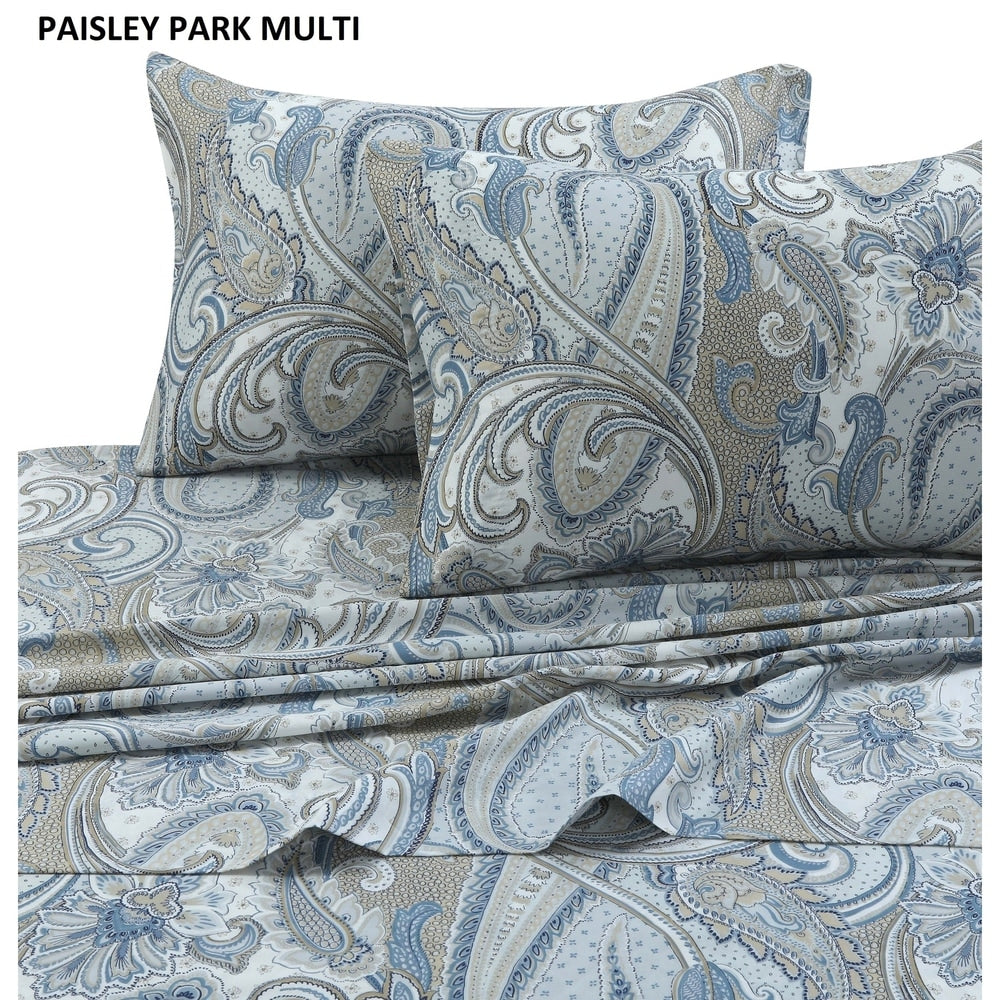 Taies d'oreiller imprimées ultra-douces en coton 300 fils (lot de 2)