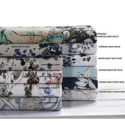 Parure de lit en coton 300 fils ultra-doux imprimé avec poche profonde