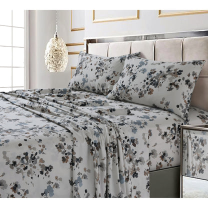 Parure de lit en coton 300 fils ultra-doux imprimé avec poche profonde
