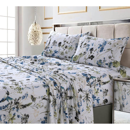 Parure de lit en coton 300 fils ultra-doux imprimé avec poche profonde