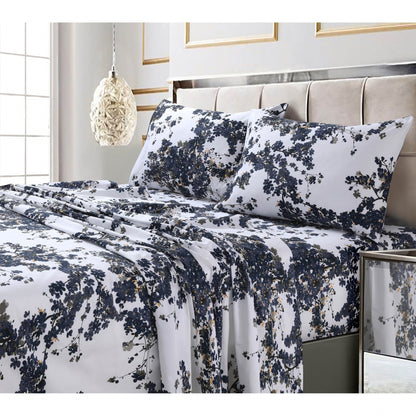 Parure de lit en coton 300 fils ultra-doux imprimé avec poche profonde