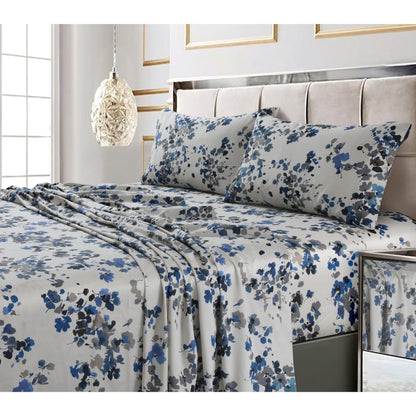 Parure de lit en coton 300 fils ultra-doux imprimé avec poche profonde