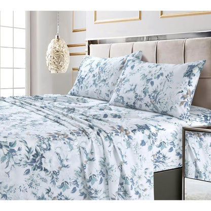 Parure de lit en coton 300 fils ultra-doux imprimé avec poche profonde