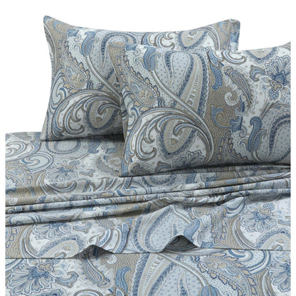 Parure de lit en coton 300 fils ultra-doux imprimé avec poche profonde