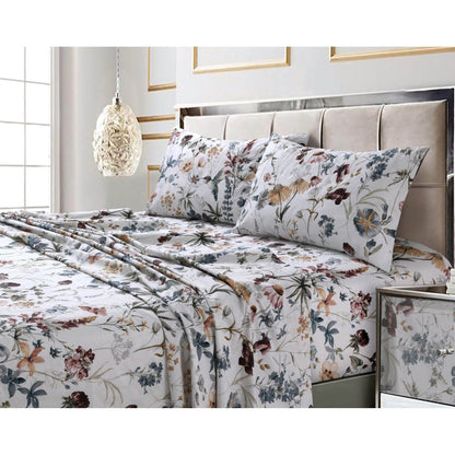 Parure de lit en coton 300 fils ultra-doux imprimé avec poche profonde