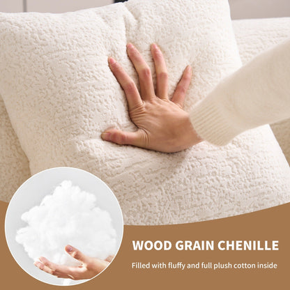 30D Chenille No-Assembly Compact Curved Loveseat Full Compression Sponge Sofa