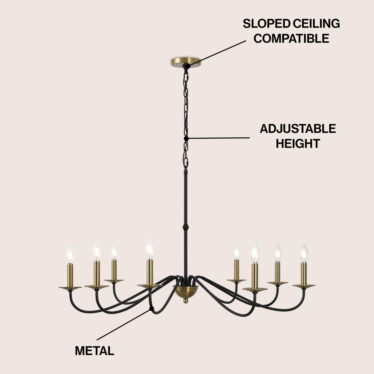 Lustre LED en fer à 6 lumières, 34,75 $, par JONATHAN Y