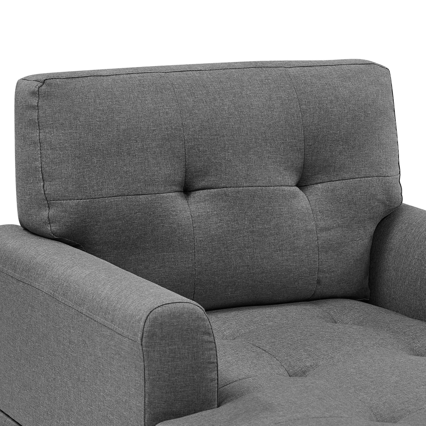 34 Wide Chaise Lounge,soft upholstered,durable polyester blend,button‑tufted seat and back offer timeless style and comfort