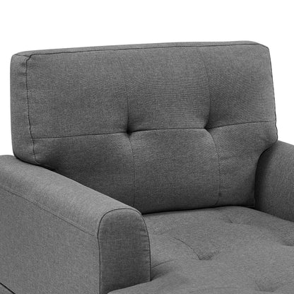 34 Wide Chaise Lounge,soft upholstered,durable polyester blend,button‑tufted seat and back offer timeless style and comfort