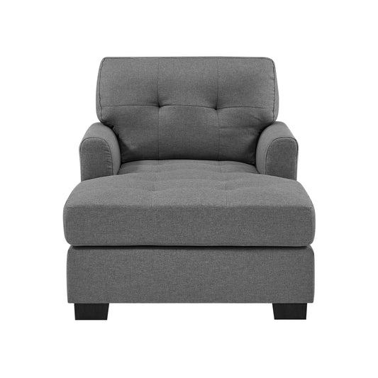 34 Wide Chaise Lounge,soft upholstered,durable polyester blend,button‑tufted seat and back offer timeless style and comfort