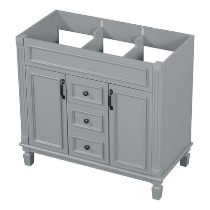 Meuble-lavabo moderne de 36 po avec lavabo supérieur et armoire à miroir, 2 portes et 2 tiroirs