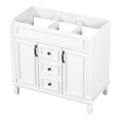 Meuble-lavabo moderne de 36 po avec lavabo supérieur et armoire à miroir, 2 portes et 2 tiroirs