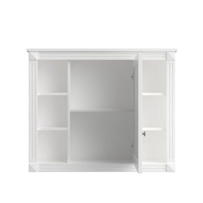 Meuble-lavabo moderne de 36 po avec lavabo supérieur et armoire à miroir, 2 portes et 2 tiroirs