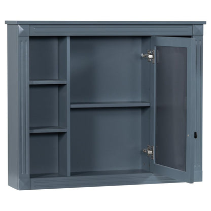 Meuble-lavabo moderne de 36 po avec lavabo supérieur et armoire à miroir, 2 portes et 2 tiroirs