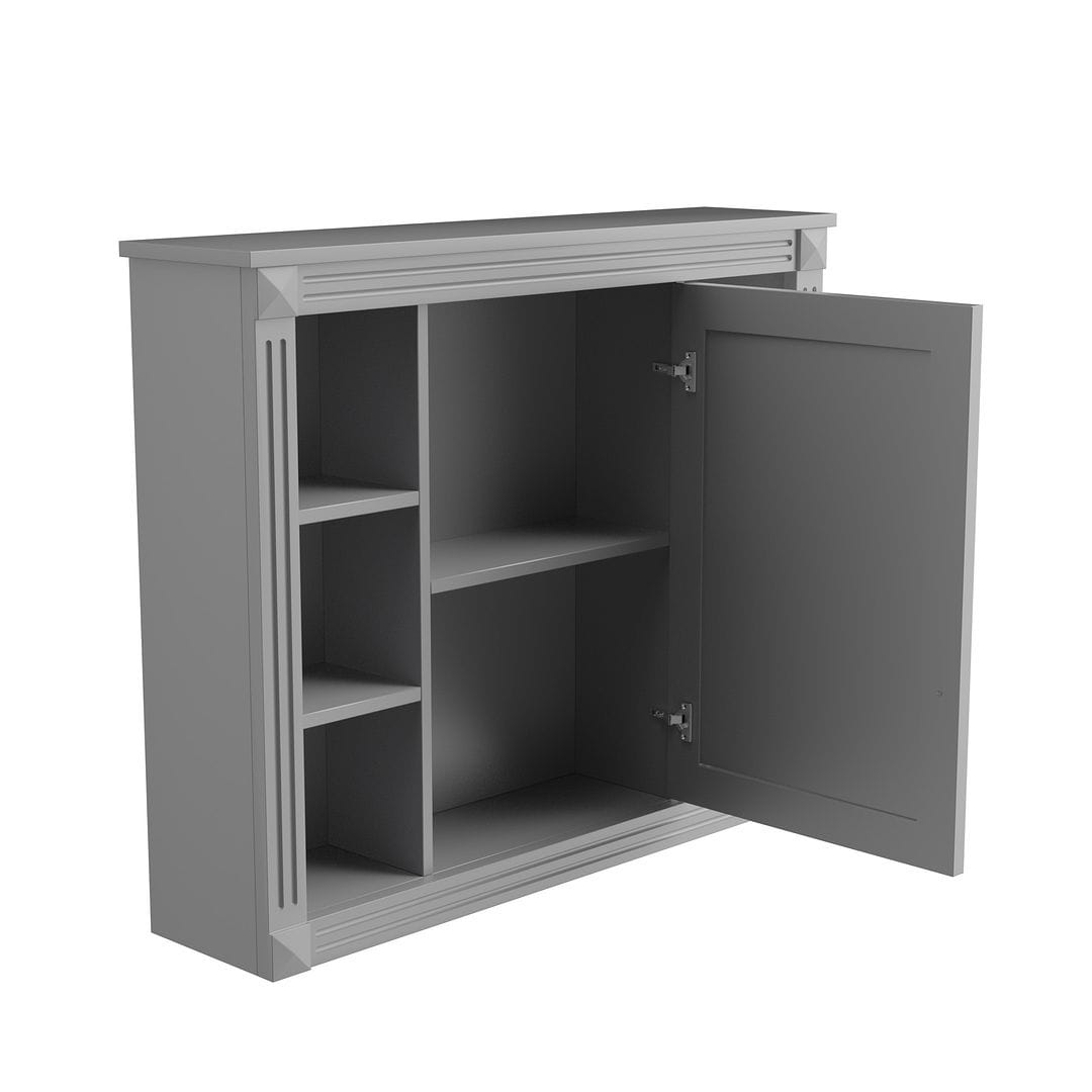 Meuble-lavabo moderne de 36 po avec lavabo supérieur et armoire à miroir, 2 portes et 2 tiroirs
