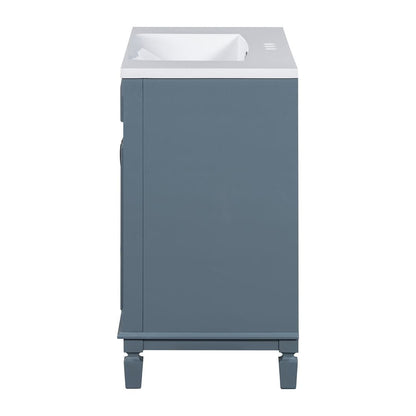 Meuble-lavabo moderne de 36 po avec lavabo supérieur et armoire à miroir, 2 portes et 2 tiroirs