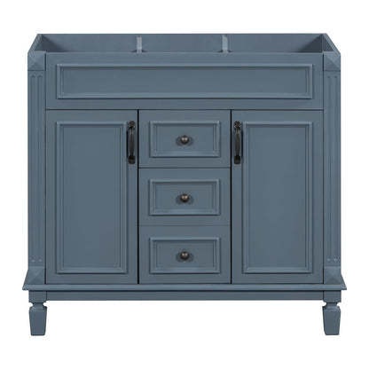 Meuble-lavabo moderne de 36 po avec lavabo supérieur et armoire à miroir, 2 portes et 2 tiroirs