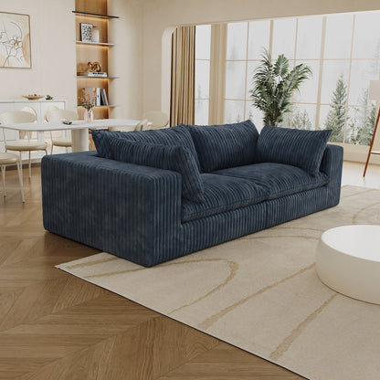 39.8 Cloud Sofa,Corduroy Fabric,Deep Seat Couches,Double-layer design,Removable Cushion,No Assembly, DIY Combination