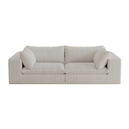 39.8 Cloud Sofa,Corduroy Fabric,Deep Seat Couches,Double-layer design,Removable Cushion,No Assembly, DIY Combination