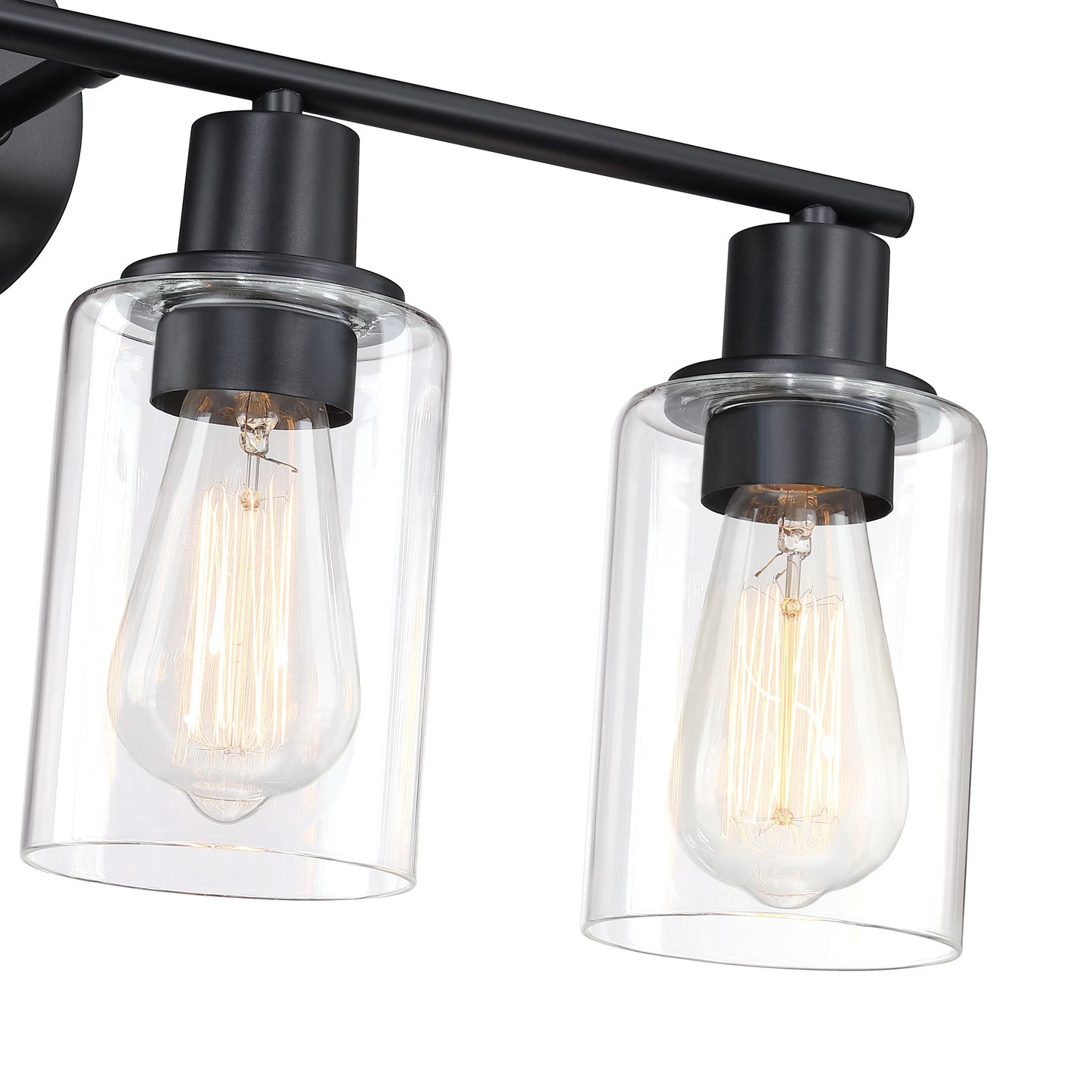 Applique de salle de bain à 4 lampes avec verre transparent