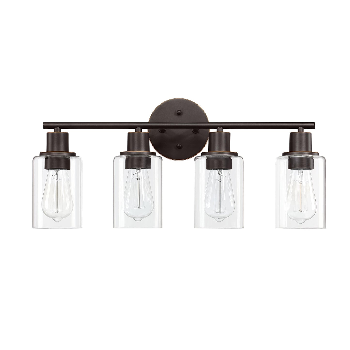Applique de salle de bain à 4 lampes avec verre transparent
