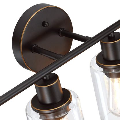 Applique de salle de bain à 4 lampes avec verre transparent