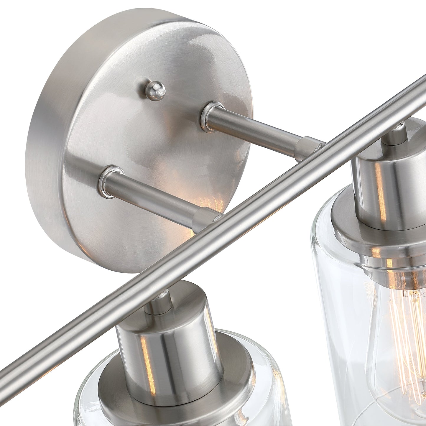 Applique de salle de bain à 4 lampes avec verre transparent