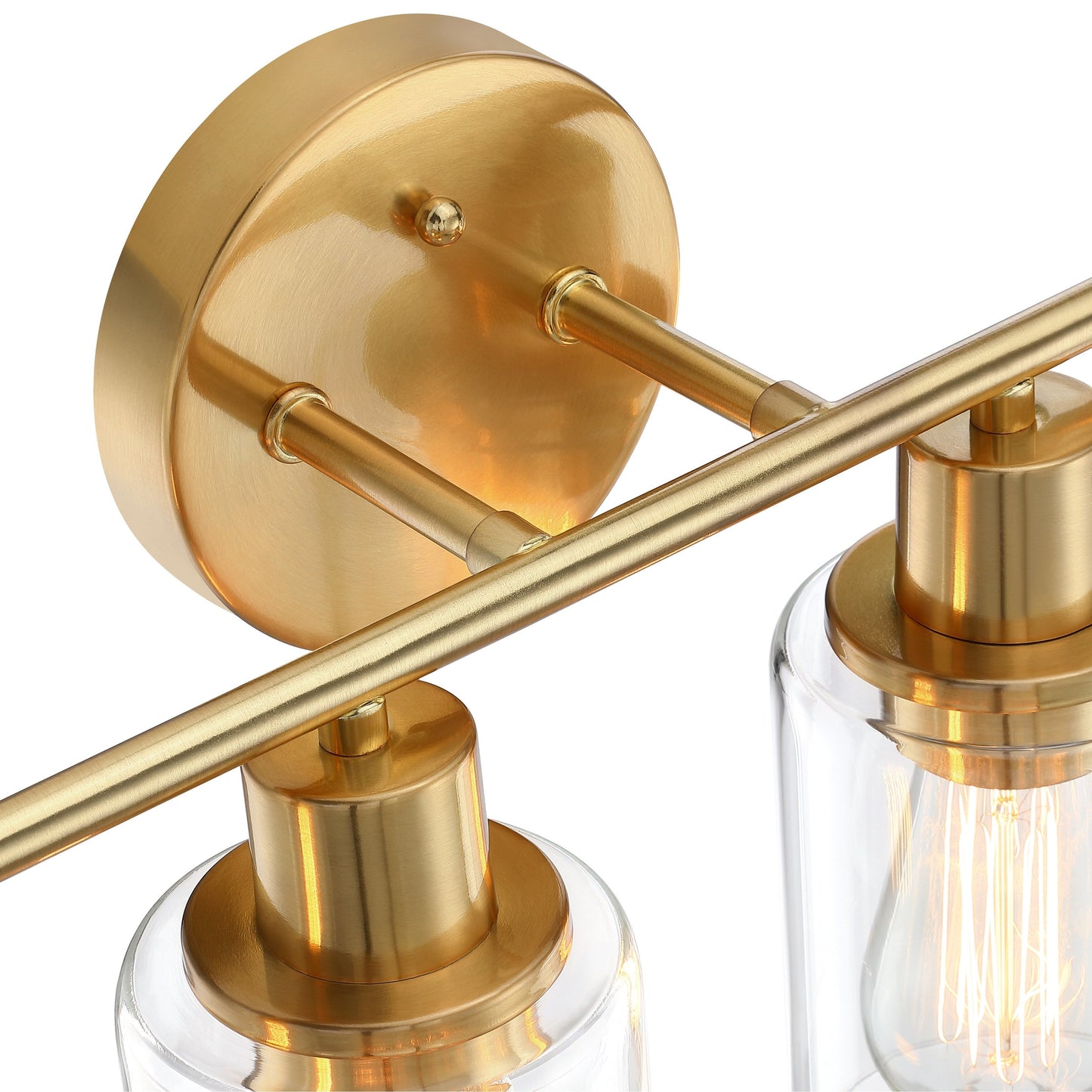 Applique de salle de bain à 4 lampes avec verre transparent