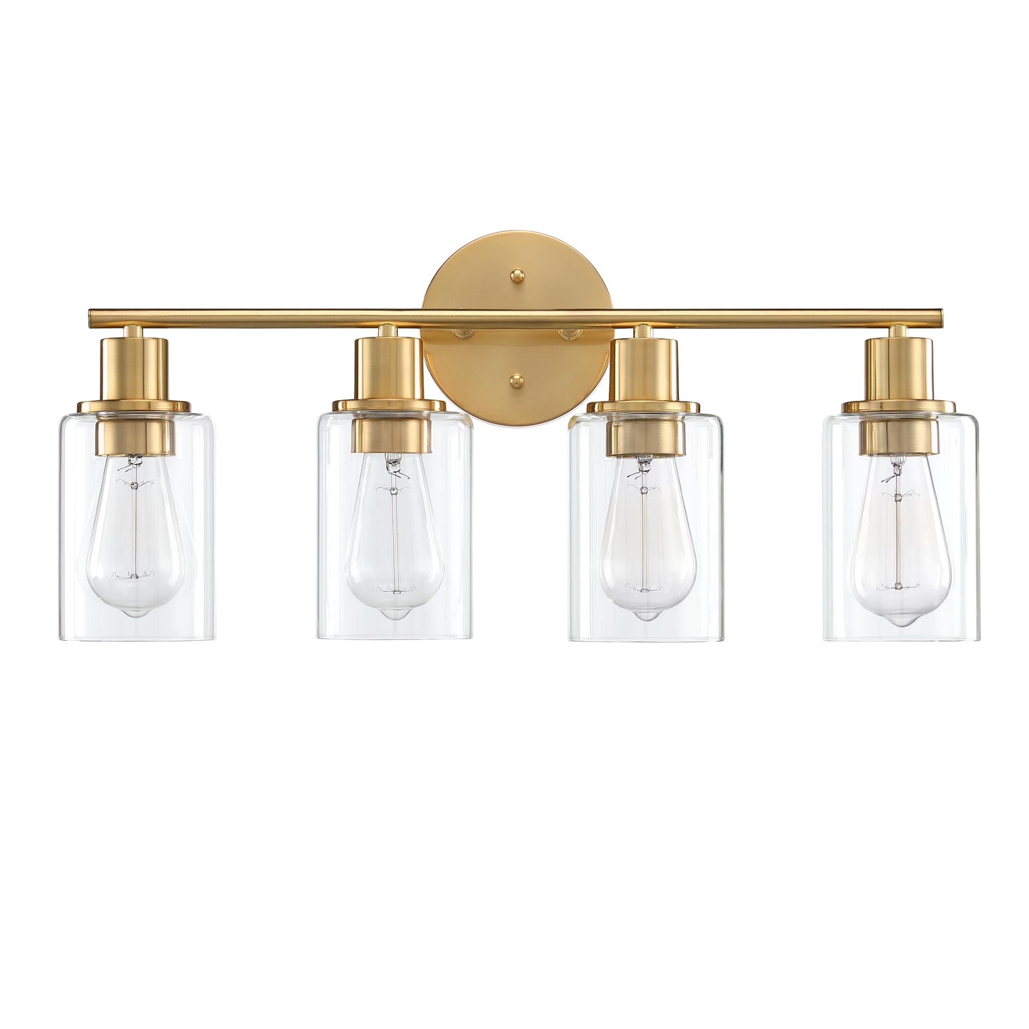 Applique de salle de bain à 4 lampes avec verre transparent