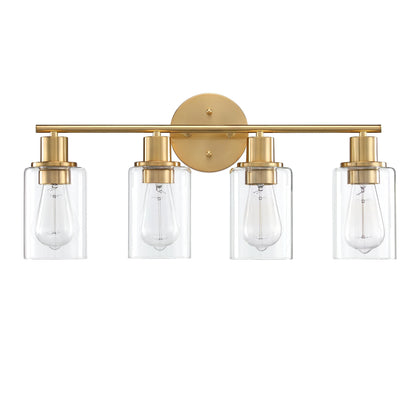 Applique de salle de bain à 4 lampes avec verre transparent