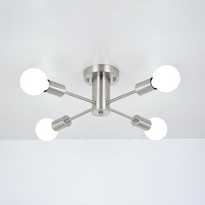 Plafonnier semi-encastré industriel à 4 lampes pour cuisine, salle à manger, chambre à coucher, bureau, salon - N/A