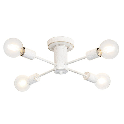 Plafonnier semi-encastré industriel à 4 lampes pour cuisine, salle à manger, chambre à coucher, bureau, salon - N/A