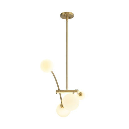 Suspension Sputnik linéaire simple et moderne à 4 lumières, couleur or, pour îlot de cuisine ou salle à manger – 130 cm (l) x 28 cm (p) x 15 cm (h).