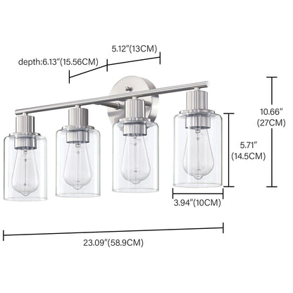 Luminaires de salle de bain vintage à 4 lampes