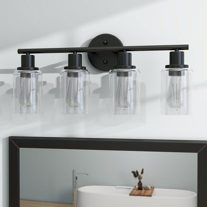 Luminaires de salle de bain vintage à 4 lampes