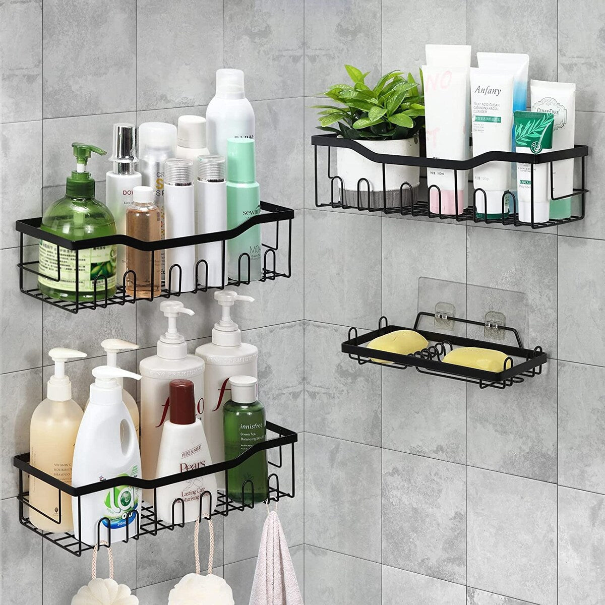 Lot de 4 paniers de douche - 4 pièces