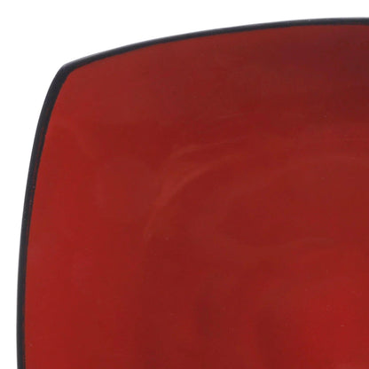 Ensemble de 4 assiettes carrées en grès rouge de 26,7 cm