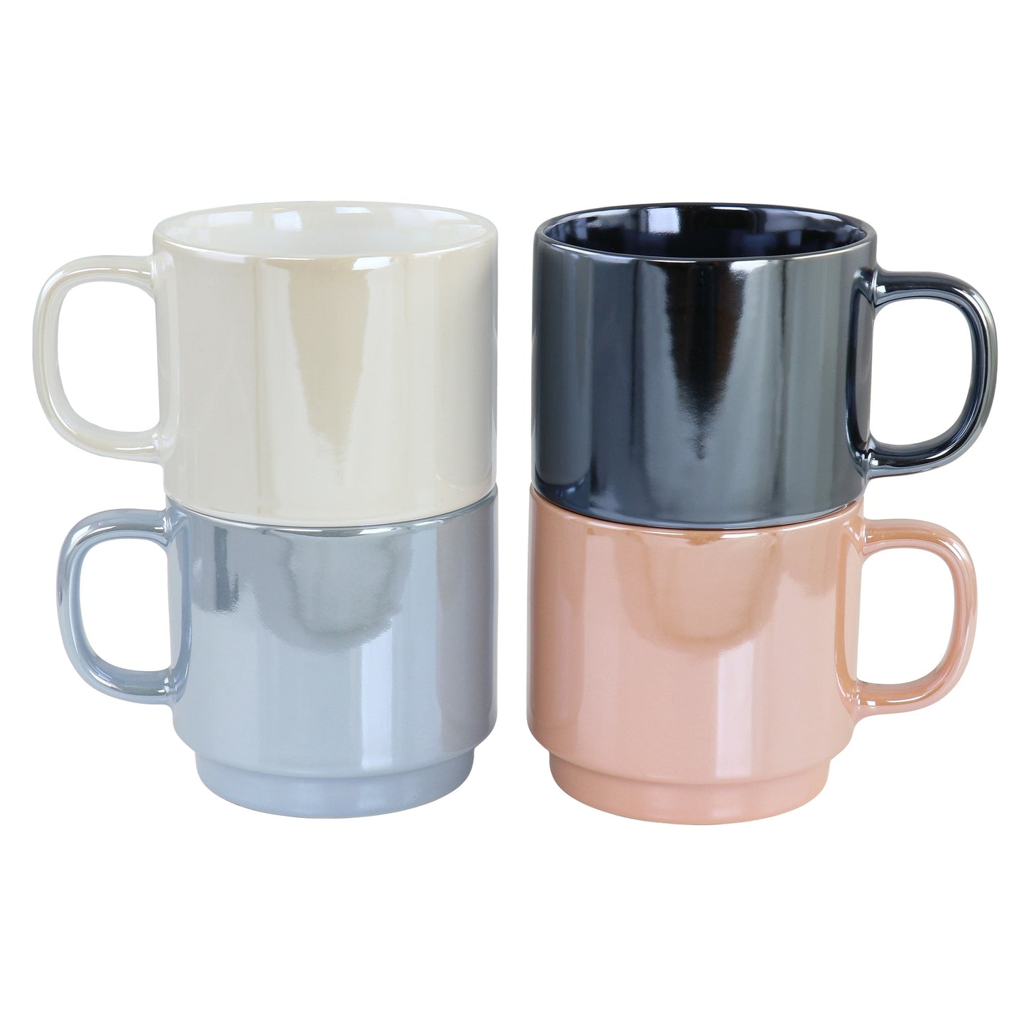 Ensemble de 4 tasses nacrées en grès de 14,8 onces